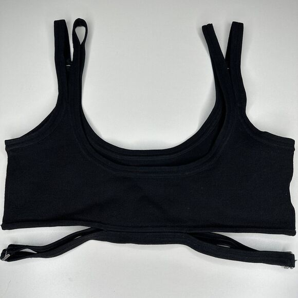Dion Lee Sexy Black Strappy Crop Tank Top Double Adjustable Strap Cutouts XS - Picture 4 of 13